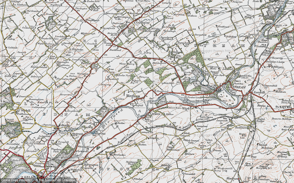 Old Map of Historic Map covering Bishop's Bog in 1926