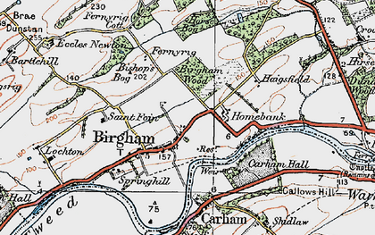 Old map of Birgham Wood in 1926