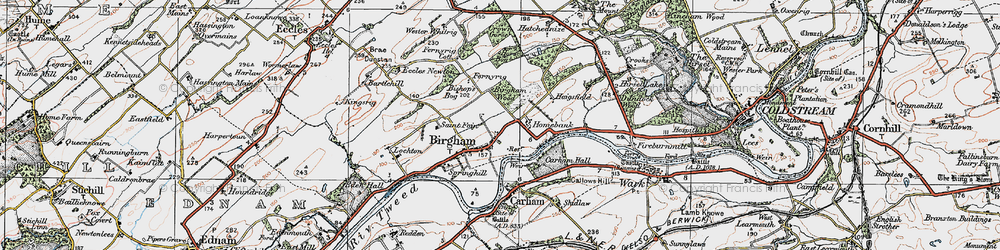 Old map of Birgham in 1926