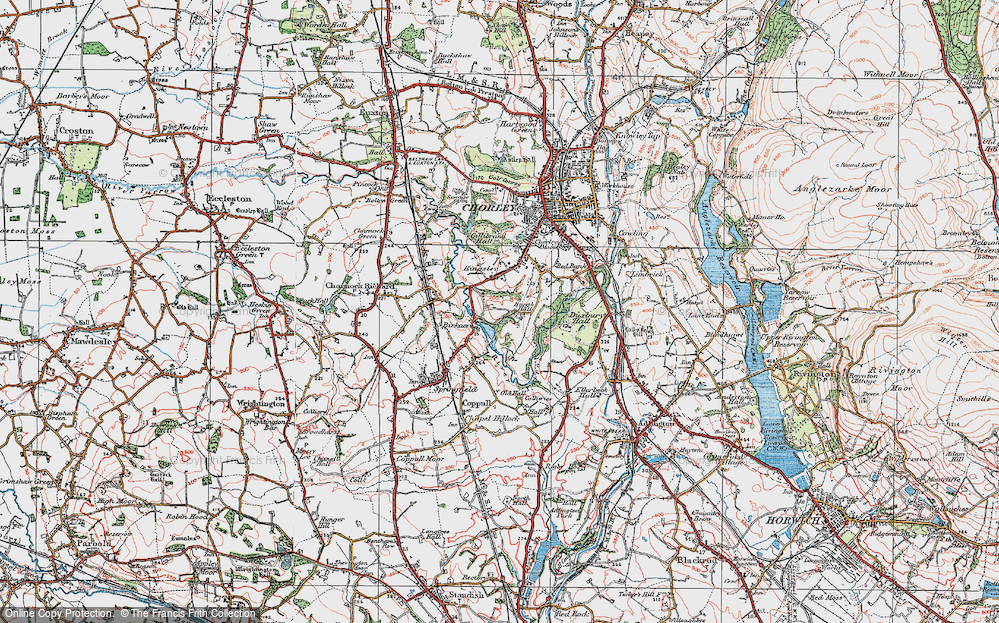 Old Map of Historic Map covering Yarrow Valley Park in 1924