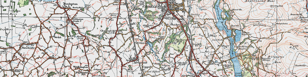 Old map of Birkacre in 1924