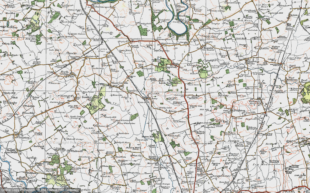 Old Map of Historic Map covering Birkby Manor in 1925