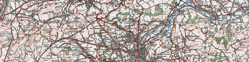 Old map of Birkby in 1925