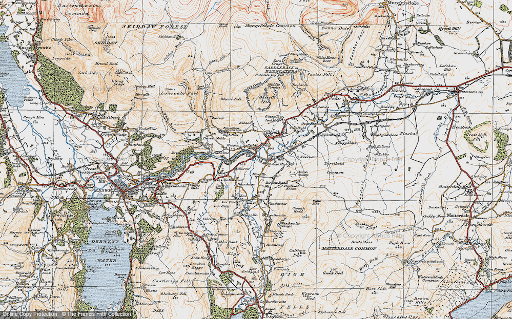 Old Map of Historic Map covering Birkett Bank in 1925