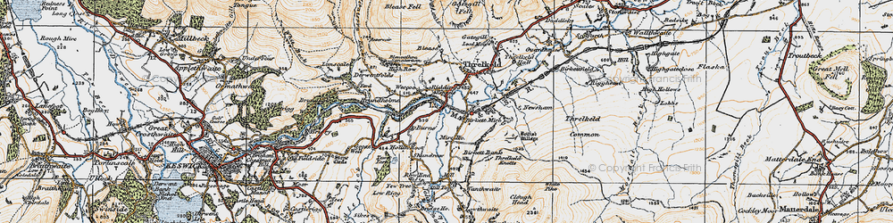 Old map of Birkett Mire in 1925