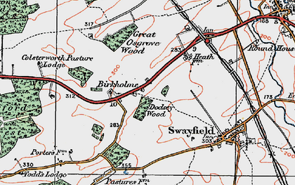 Old map of Birkholme in 1922