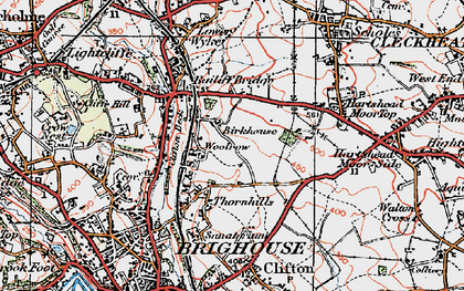 Old map of Birkhouse in 1925