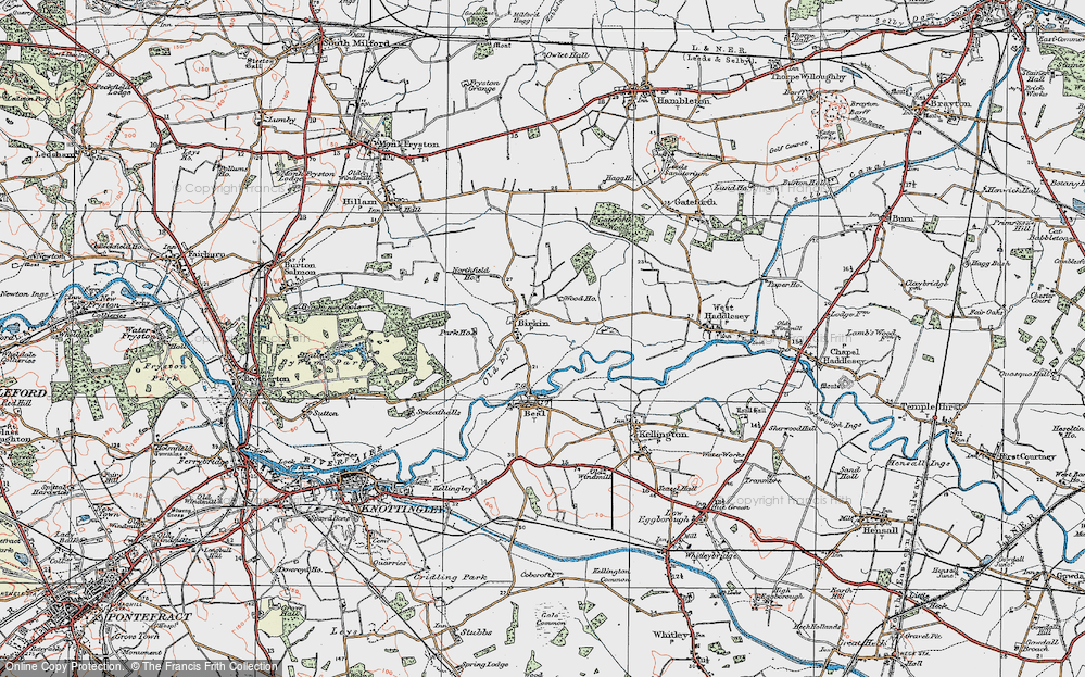 Old Map of Birkin, 1924 in 1924