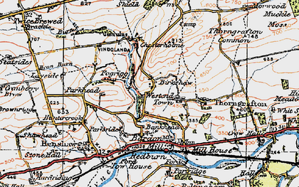 Old map of Brackies Burn in 1925