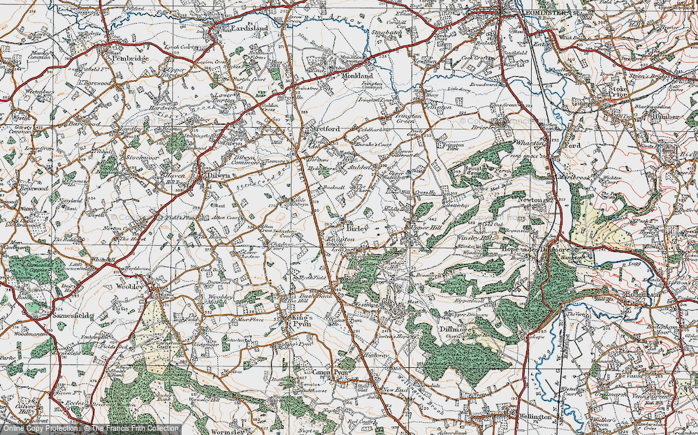 Old Map of Birley, 1920 in 1920