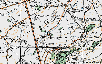 Old map of Birley in 1920