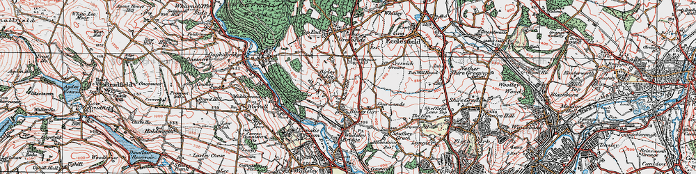 Old map of Birley Carr in 1923