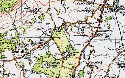 Old map of Birling in 1920