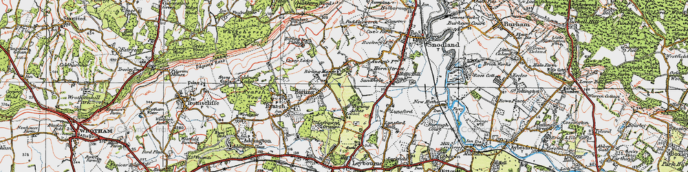 Old map of Birling in 1920