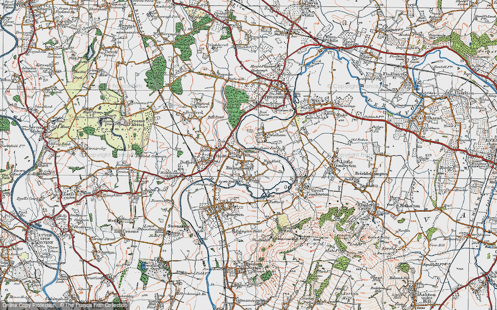 Old Map of Birlingham, 1919 in 1919