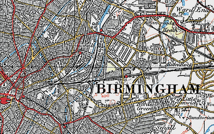 Old map of Birmingham in 1921