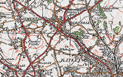 Old map of Birstall Smithies in 1925