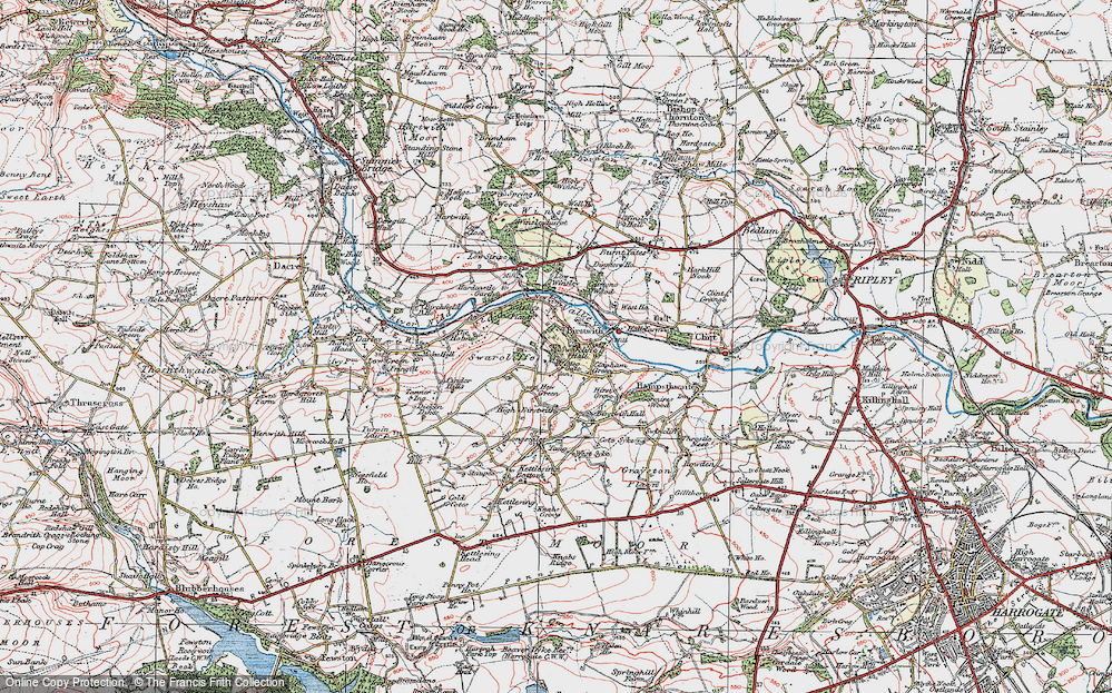 Old Map of Birstwith, 1925 in 1925