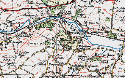 Old map of Birstwith in 1925
