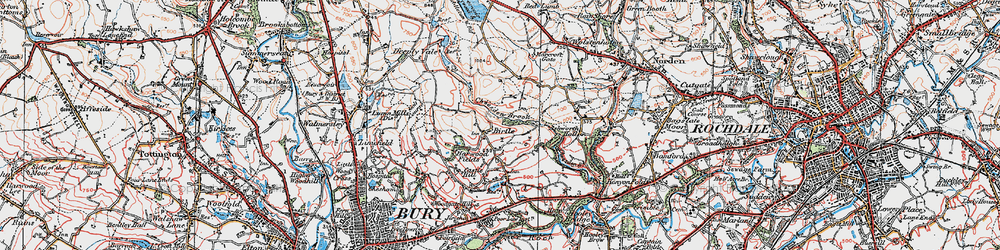 Old map of Birtle in 1924