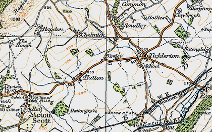 Old map of Birtley in 1920