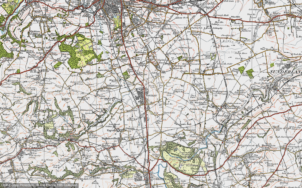 Old Map of Birtley, 1925 in 1925