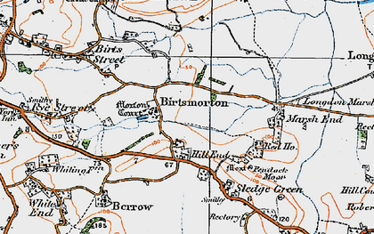 Old map of Birtsmorton in 1920
