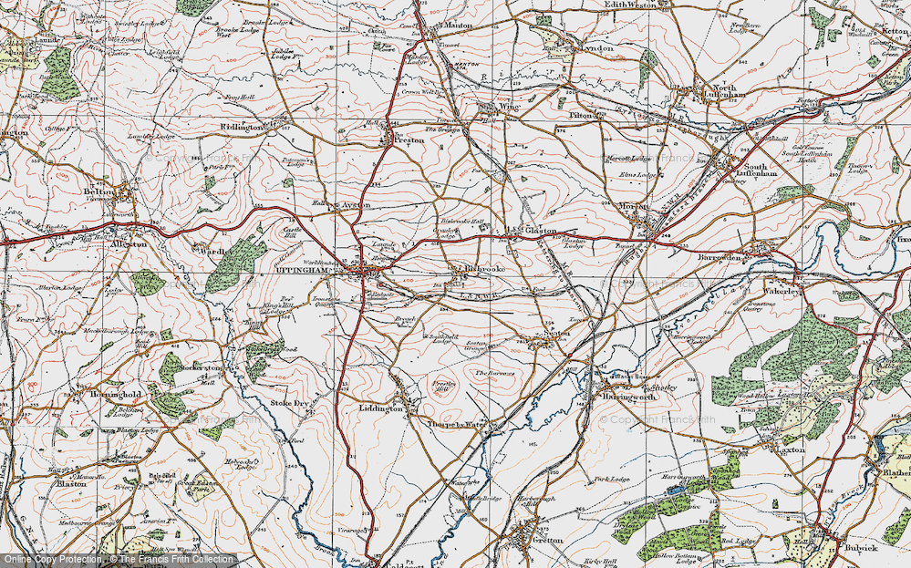 Old Map of Bisbrooke, 1921 in 1921