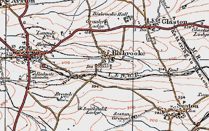 Old map of Bisbrooke in 1921