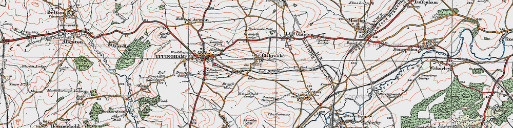 Old map of Bisbrooke in 1921