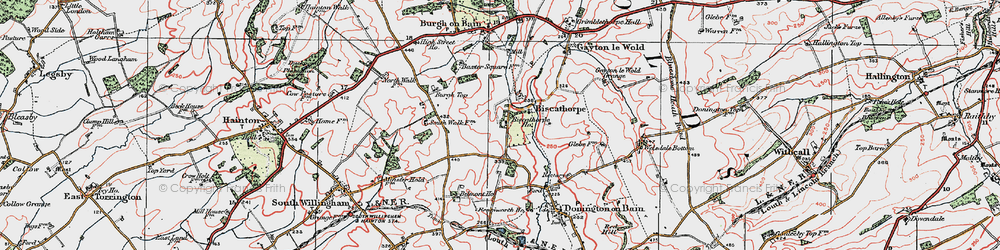 Old map of Biscathorpe Village in 1923