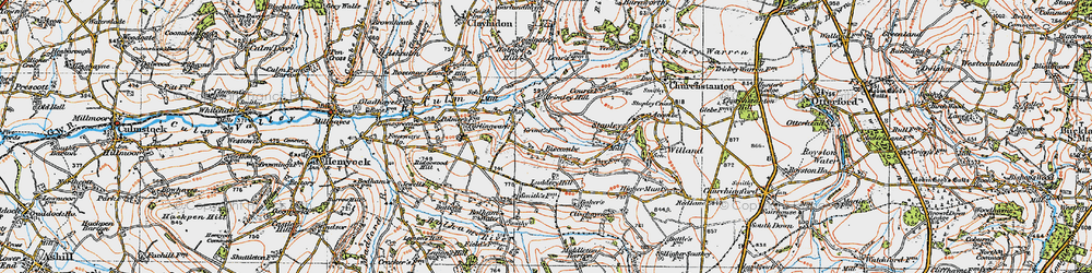 Old map of Biscombe in 1919