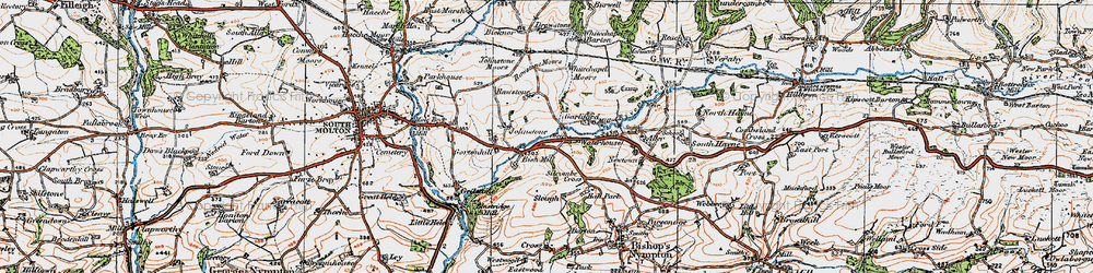 Old map of Bish Mill in 1919