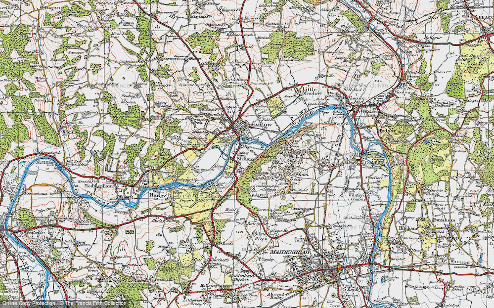 Old Map of Bisham, 1919 in 1919