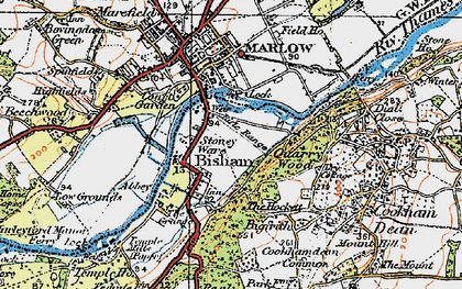 Old map of Bisham in 1919