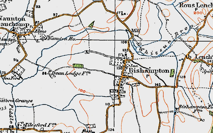 Old map of Bishampton in 1919