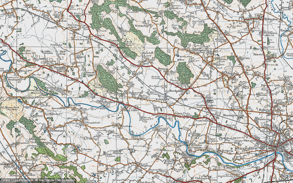 Old Map of Bishon Common, 1920 in 1920