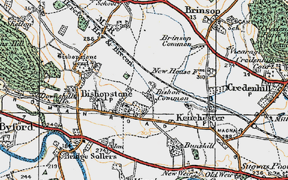 Old map of Bishon Common in 1920