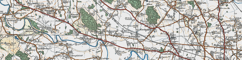 Old map of Bishon Common in 1920