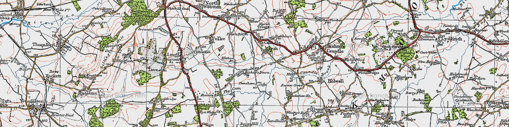 Old map of Bishop's Down in 1919