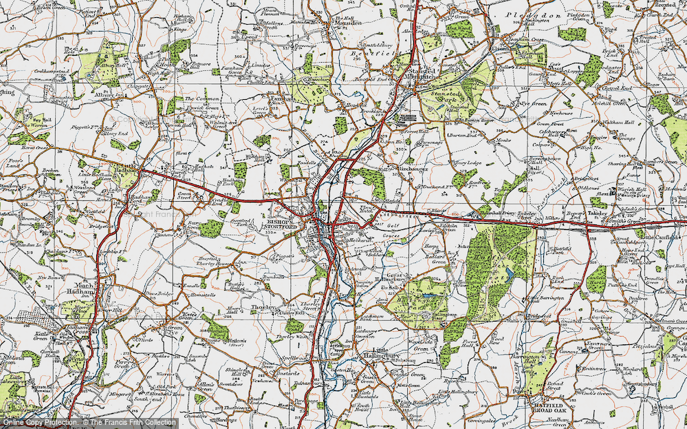 Old Map of Bishop's Stortford, 1919 in 1919