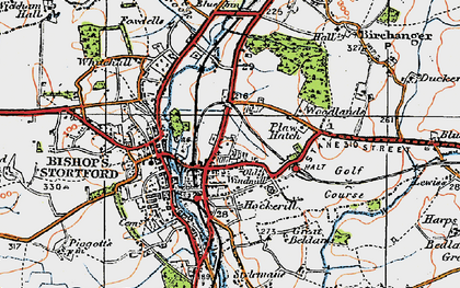 Old map of Bishop's Stortford in 1919