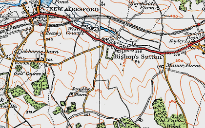 Old map of Bishop's Sutton in 1919