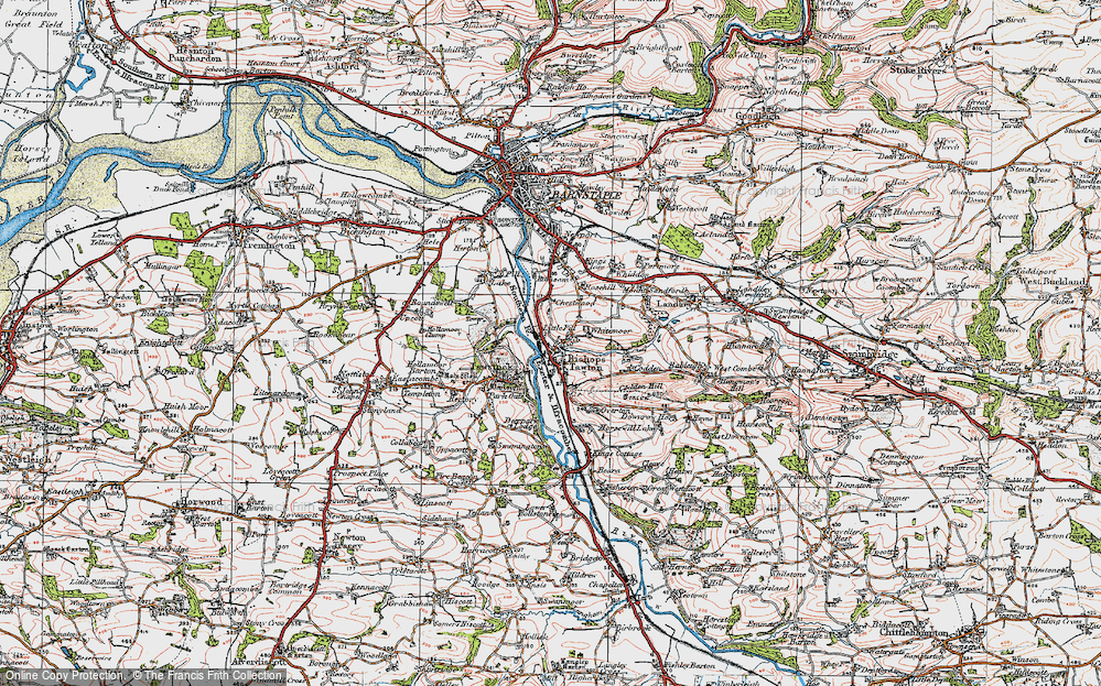 Old Map of Historic Map covering Whitemoor in 1919