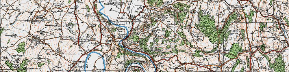 Old map of Bishop's Wood in 1919