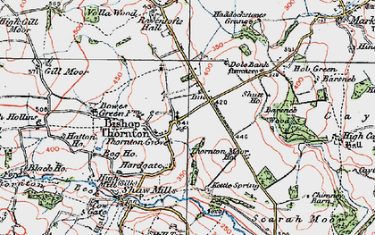 Old map of Bishop Thornton in 1925