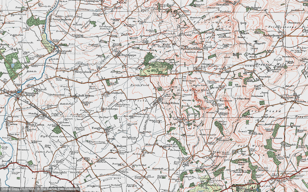 Old Map of Bishop Wilton, 1924 in 1924