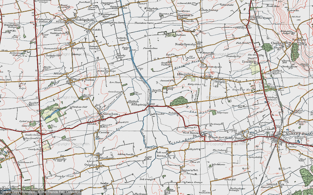 Old Map of Bishopbridge, 1923 in 1923