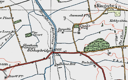 Old map of Bishopbridge in 1923