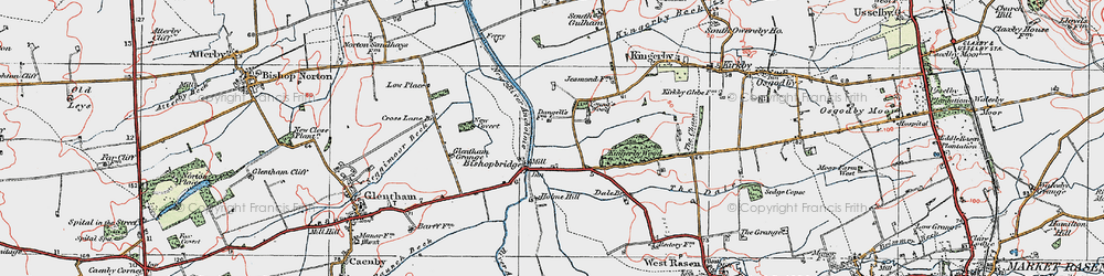 Old map of Bishopbridge in 1923